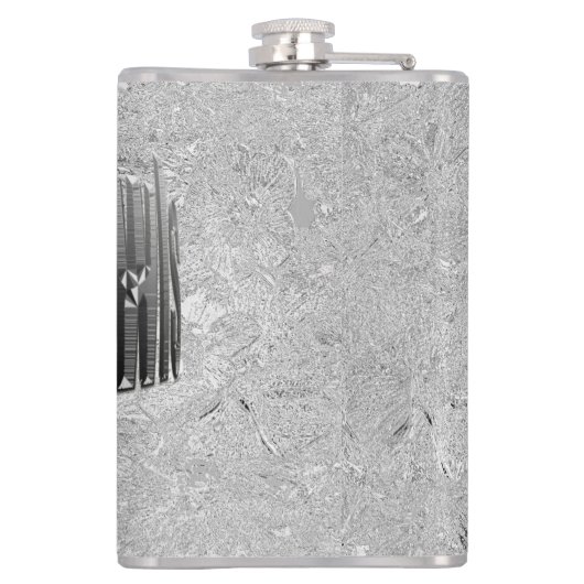 Silver Lawn Bowls Logo met Bowls Heupfles (Achterkant)