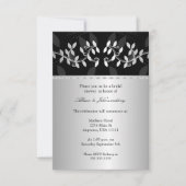 Silver Leaf Border Bridal Shower Invitation Kaart (Voorkant)