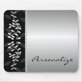 Silver Leaf Border Mousepad Muismat (Voorkant)