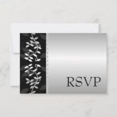 Silver Leaf Border RSVP Card (Voorkant)