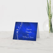Silver Leaf Bright Blue Weddenschap Hartelijk dank Bedankkaart (Voorkant)