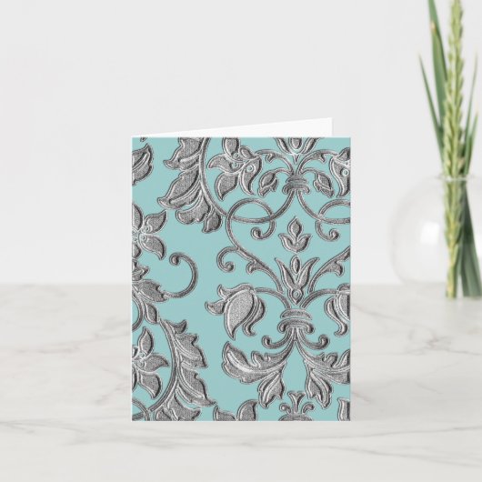 Silver Leaf Damask aanpasbare Color Kaart (Voorkant)