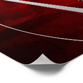 Silver Leaf Deep Red Wedding Seding Chart Poster (Hoek)