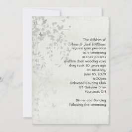 Silver Leaf en Butterfly Invitation Kaart