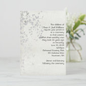 Silver Leaf en Butterfly Invitation Kaart (Staand voorkant)