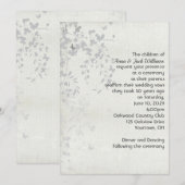 Silver Leaf en Butterfly Invitation Kaart (Voorkant / Achterkant)