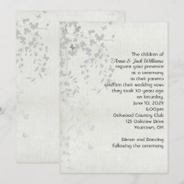 Silver Leaf en Butterfly Invitation Kaart