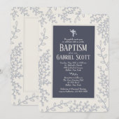 Silver Leaf Invitation Kaart (Voorkant / Achterkant)