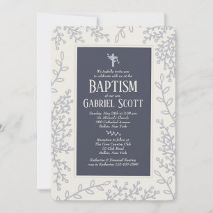 Silver Leaf Invitation Kaart