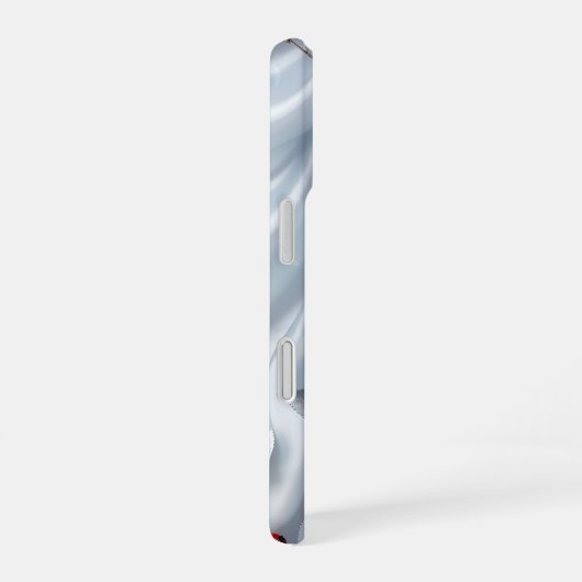 Silver Leaf Red Berry Silk iPhone 16 Hoesje (Rechterkant)