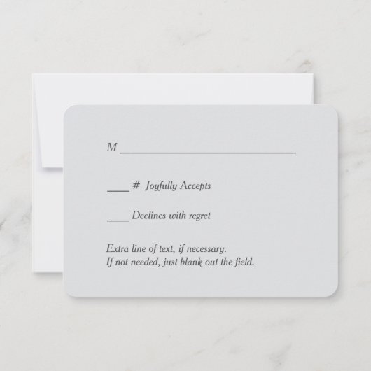 Silver Leaf Swirl Deep Blue Wedding RSVP Kaart (Achterkant)