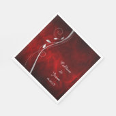 Silver Leaf Swirl Deep Red Wedding Napkins Servet (Hoek)