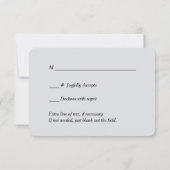 Silver Leaf Swirl Elegant Black Wedding RSVP-kaart RSVP Kaartje (Achterkant)
