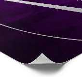 Silver Leaf Swirl Paars Wedding Seding Chart Poster (Hoek)