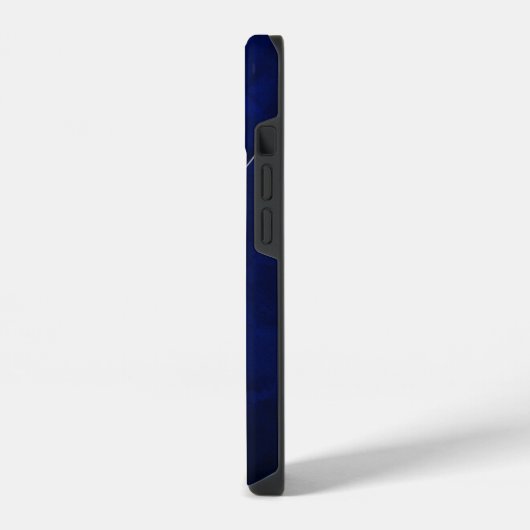 Silver Leaf Swirl Royal Blue Monogram iPhone Hoesje (Linkerkant)