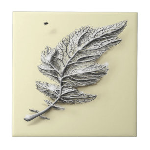 Silver Leaf Tile Tegeltje