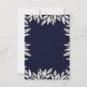 Silver Leaves Botanical Glam Blue Roze Hartelijk d Kaart (Achterkant)