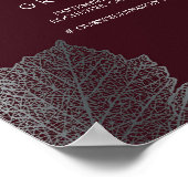 Silver Leaves Fall Weddenschap Welkomstgebarentaal Poster (Hoek)