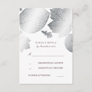 Silver Leaves Fall Wedding RSVP-kaarten RSVP Kaartje