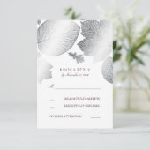 Silver Leaves Fall Wedding RSVP-kaarten RSVP Kaartje (Staand voorkant)
