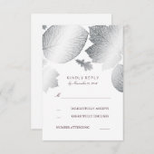Silver Leaves Fall Wedding RSVP-kaarten RSVP Kaartje (Voorkant / Achterkant)