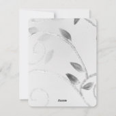 Silver Leaves Flat Holiday-fotokaart Feestdagenkaart (Achterkant)