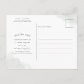 Silver Leaves Greenery Save the Date Foto Aankondigingskaart (Achterkant)