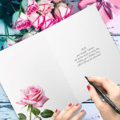 Silver Leaves Heart Pink Rose Happy Moederdag Kaart