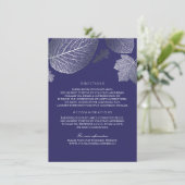 Silver Leaves Navy Wedding Details - Informatie Informatiekaartje (Staand voorkant)