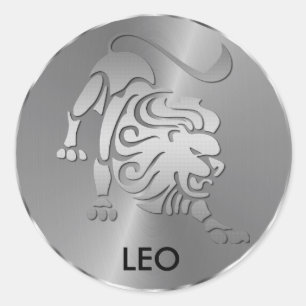 Silver Leo de Leeuw - Zodiabel Ronde Sticker