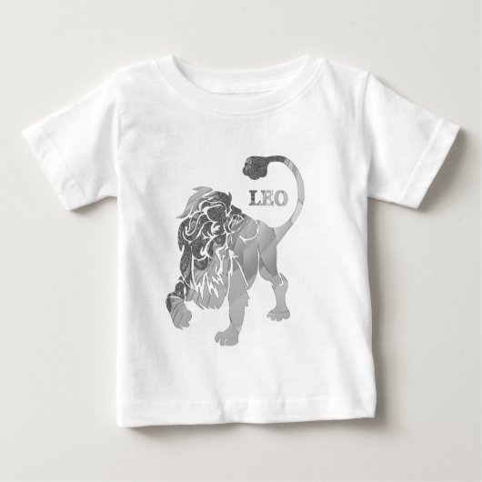 Silver Leo Lion Zodiac Baby Creeper (Voorkant)
