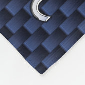 Silver Leo-symbool op Navy Blue Carbon Print Fleece Deken (Hoek)