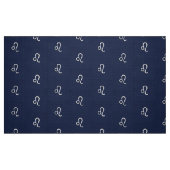 Silver Leo-symbool op Navy Blue Carbon Print Stof (Fat Quarter)