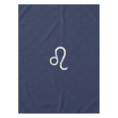 Silver Leo-symbool op Navy Blue Carbon Print Tafelkleed (Voorkant)
