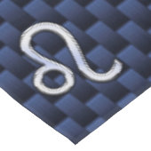 Silver Leo-symbool op Navy Blue Carbon Print Tafelkleed (Gekanteld)