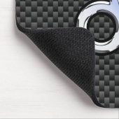 Silver Leo Zodiac Symbol Charcoal Carbon Fiber Muismat (Hoek)