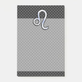 Silver Leo Zodiac Symbol Charcoal Carbon Fiber Post-it® Notes (Voorkant)