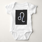 Silver Leo Zodiac Symbol Charcoal Carbon Fiber Romper (Voorkant)