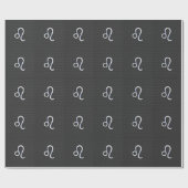 Silver Leo Zodiac-symbool op koolstofvezel afdrukk Cadeaupapier (Vlak)