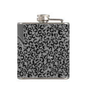 Silver Leopard Handgeschreven naam Metaal Heupfles (Achterkant)