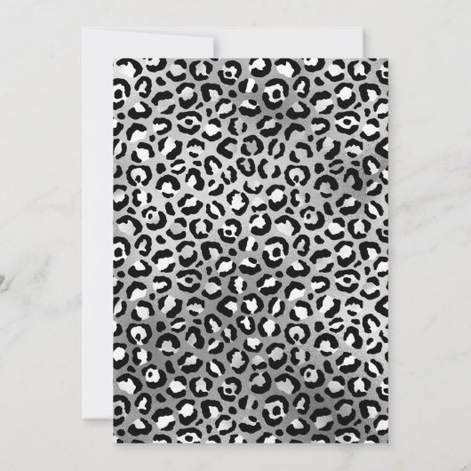 Silver Leopard Painted Black 40th Birthday Kaart (Achterkant)