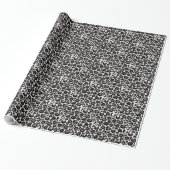 Silver Leopard Print Cadeaupapier (Uitgerold)