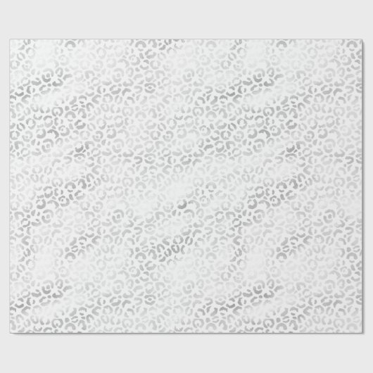 Silver Leopard Print Cadeaupapier (Vlak)
