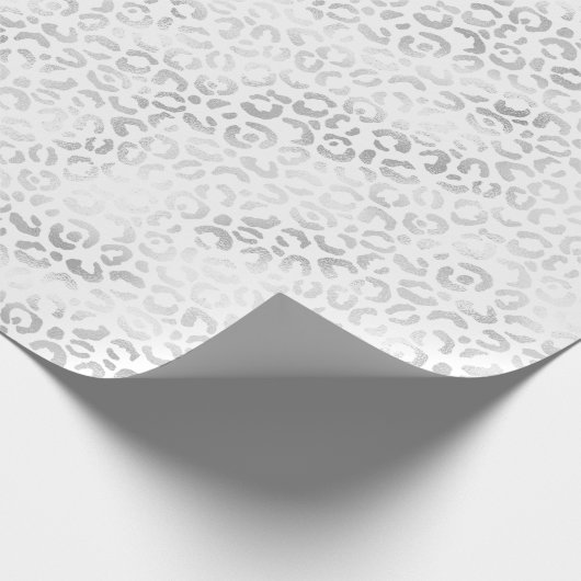 Silver Leopard Print Cadeaupapier (Hoek)