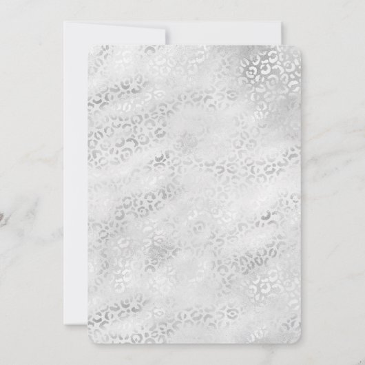 Silver Leopard Print Kaart (Achterkant)