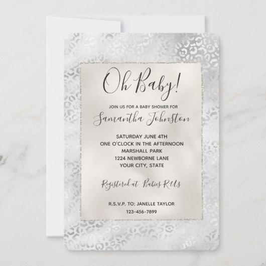 Silver Leopard Print Kaart (Voorkant)