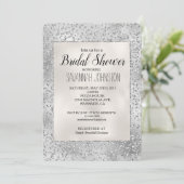 Silver Leopard Print Luxe Glitter Bridal Kaart (Staand voorkant)