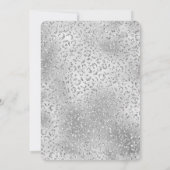 Silver Leopard Print Luxe Glitter Bridal   Kaart (Achterkant)