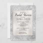 Silver Leopard Print Luxe Glitter Bridal   Kaart (Voorkant)