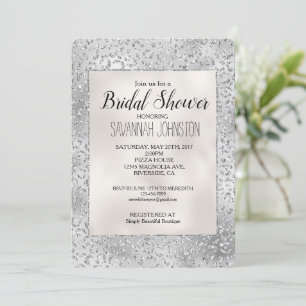 Silver Leopard Print Luxe Glitter Bridal   Kaart